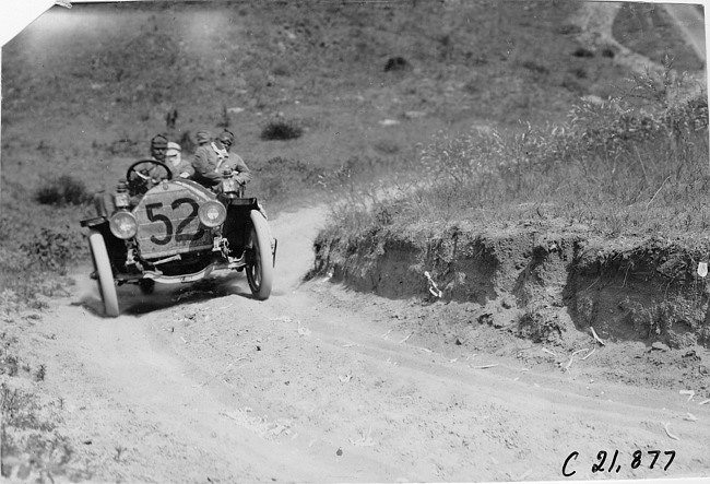 Jean Bemb driving Chalmers car #52 at the 1909 Glidden Tour