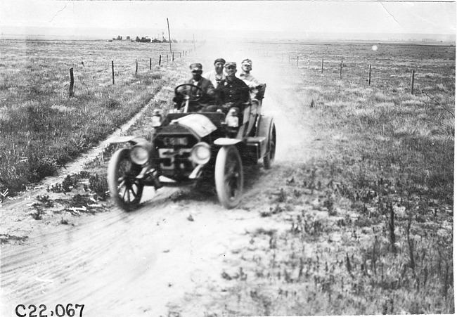 Premier car #53 on prairie near Julesburg, Colo., at the 1909 Glidden Tour