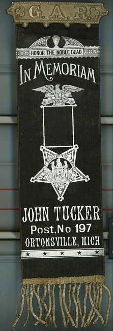 John Tucker Grand Army of the Republic Civil War Memorial Ribbon