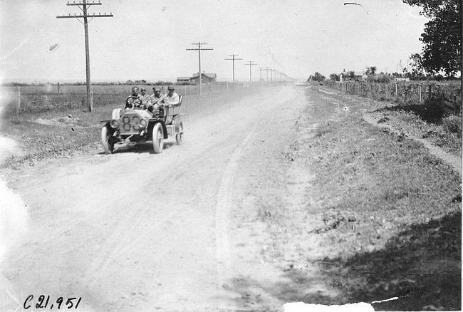 Chalmers car #83 at Fairview, 100 miles from Denver, at the 1909 Glidden Tour