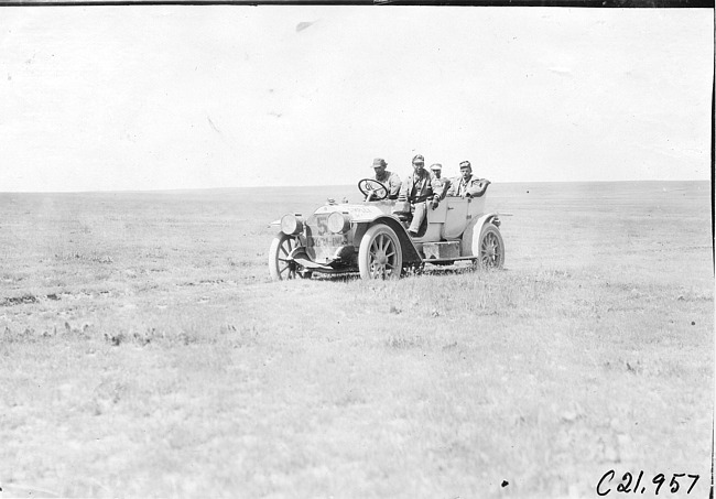 American Simplex car #51 on the Colorado prairie, at the 1909 Glidden Tour
