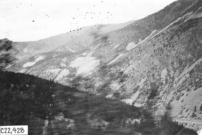 View of mountains in Clear Creek Canyon, Colo., at 1909 Glidden Tour