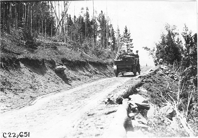 Rapid motor truck on mountain road in Colo., at 1909 Glidden Tour