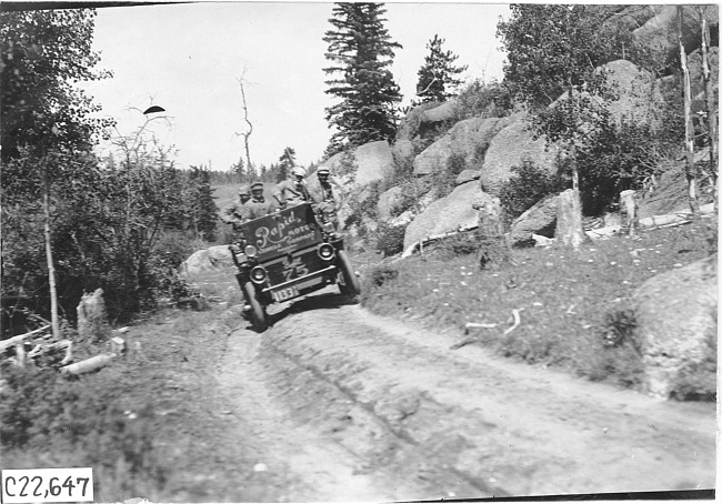 Rapid motor truck on mountain road in Colo., at 1909 Glidden Tour