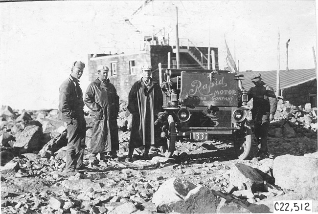 Rapid motor truck at the top of a mountain in Colo., at 1909 Glidden Tour