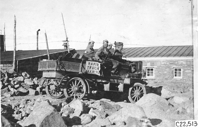 Rapid motor truck at the top of a mountain in Colo., at 1909 Glidden Tour