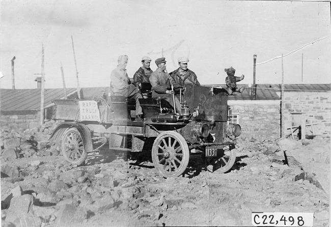 Rapid motor truck at the top of a mountain in Colo., at 1909 Glidden Tour