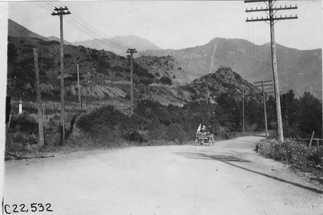 Rapid motor truck on mountain road in Colo., at 1909 Glidden Tour