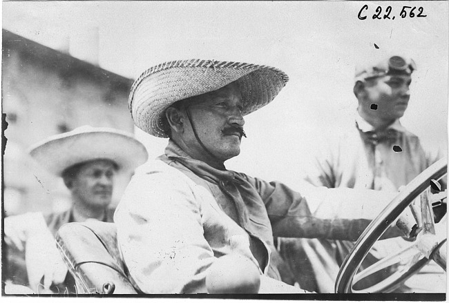 Frank Wing driver of Marmon #4 in Colorado Springs, Colo., at the 1909 Glidden Tour