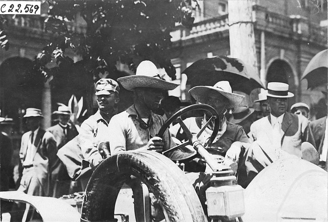 Al Keller in Pierce #109 in Colorado Springs, Colo., at the 1909 Glidden Tour