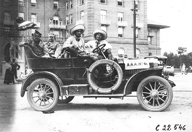 Maxwell car #6 in Colorado Springs, Colo., at the 1909 Glidden Tour