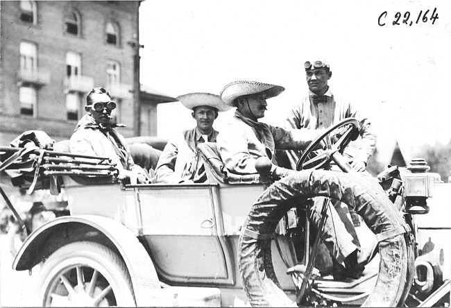 Frank Wing in Marmon car #4 in Colorado Springs, Colo., at the 1909 Glidden Tour