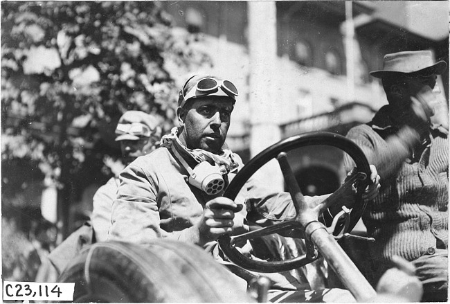 Charles Schofield in Pierce car in Colorado Springs, Colo., at the 1909 Glidden Tour