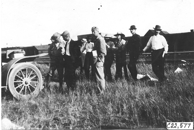 W.C. Marmon with car at the 1909 Glidden Tour