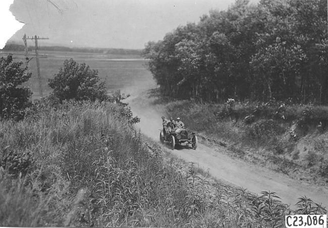 Moline car on rural road near Junction City, Kan., at 1909 Glidden Tour