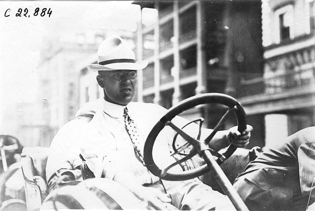 C.H. Van Dervoort, driver of the Moline car, at 1909 Glidden Tour