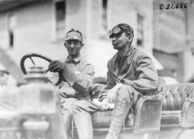 Charles Goldthwaite in Maxwell car, at 1909 Glidden Tour
