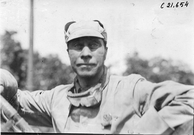 Joe Nicko in Moline car, at 1909 Glidden Tour