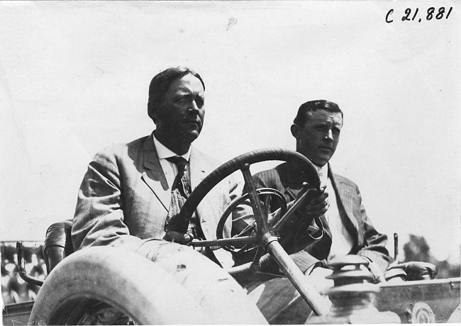 H.D. Weller and R. McNamara in Premier car, at 1909 Glidden Tour