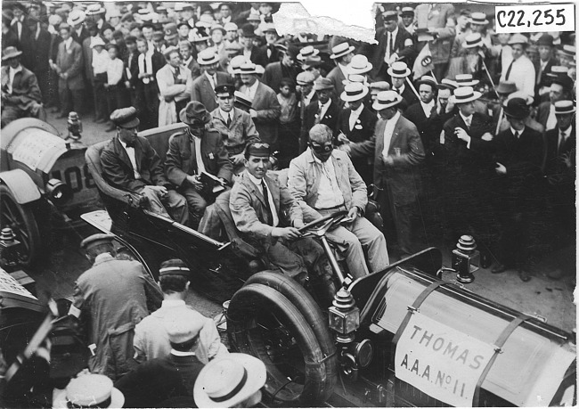 Thomas car at reception for Glidden tourists in Madison, Wis., at 1909 Glidden Tour