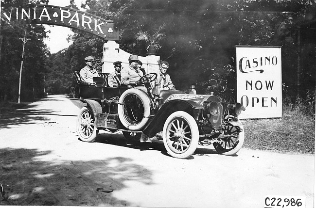 Studebaker car on rural road, at 1909 Glidden Tour
