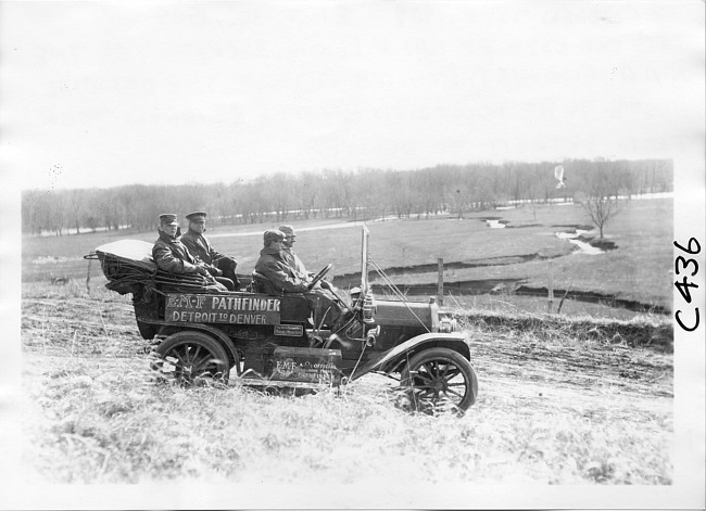 E.M.F. car with Dai H. Lewis and his party on pathfinder tour for 1909 Glidden Tour