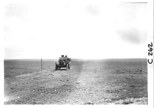 E.M.F. car on rural road, on pathfinder tour for 1909 Glidden Tour