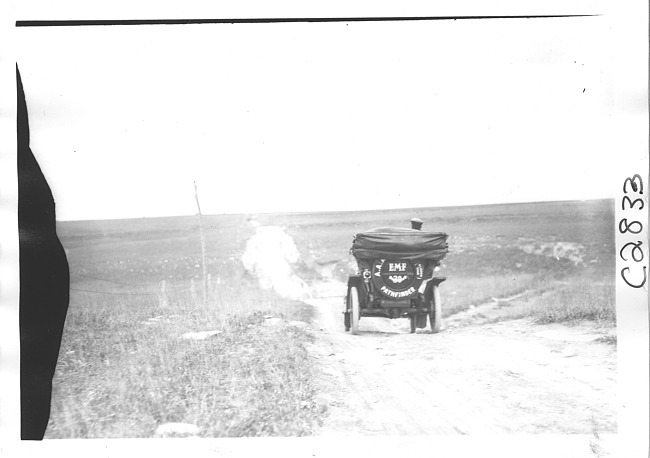 E.M.F. car on rural road, on pathfinder tour for 1909 Glidden Tour