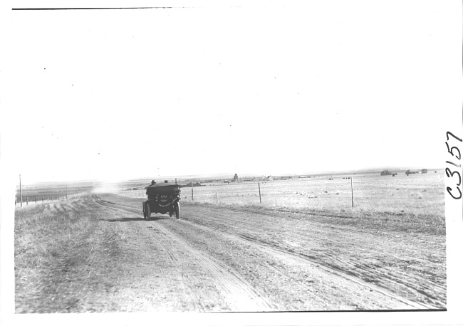 E.M.F. car on rural road, on pathfinder tour for 1909 Glidden Tour