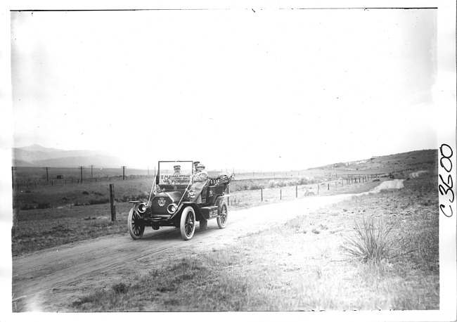 E.M.F. car on rural road, on pathfinder tour for 1909 Glidden Tour