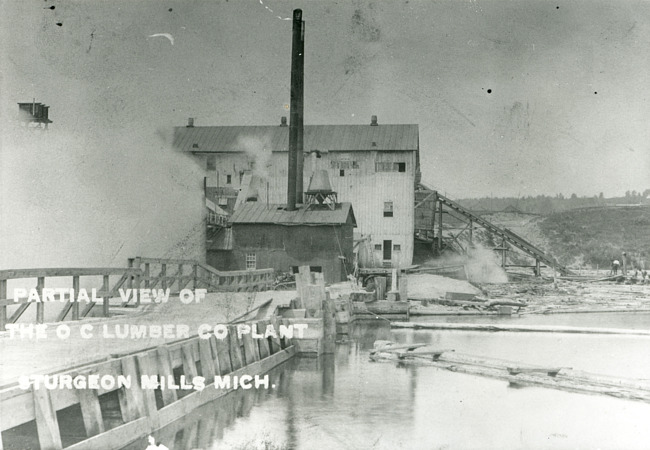 O.C. Lumber Company sawmill in Sturgeon Mills, Mich.