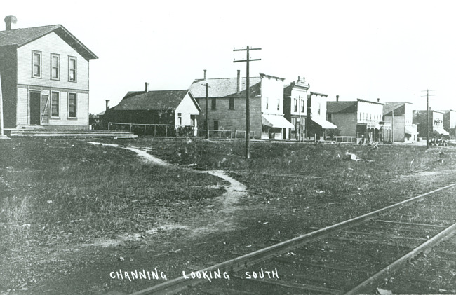 View of Channing, Michigan, looking south