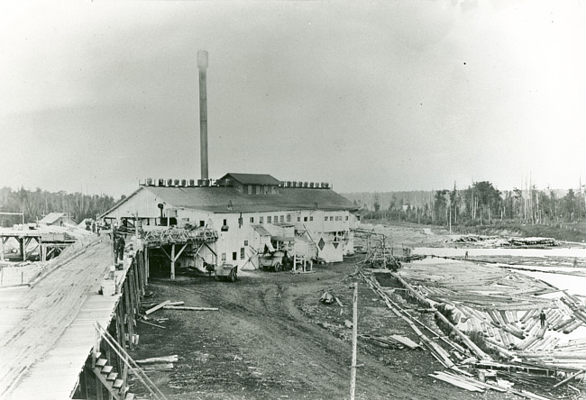 View of the first Sawmill of the Sagola Lumber Company
