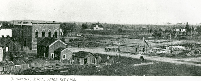 View looking southeast, shortly after the 1906 Quinnesec fire