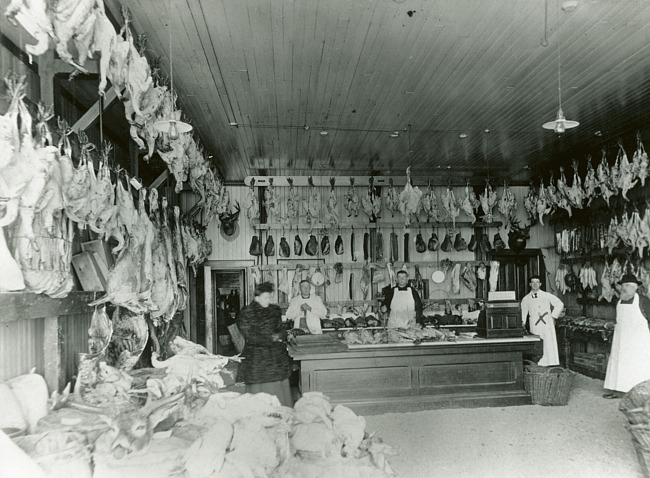 Interior view of the Hoose & Eaton Meat Market