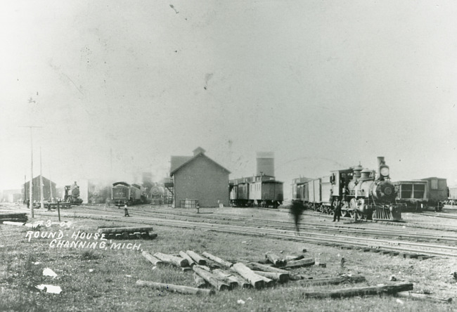 View of Channing's railroad yards