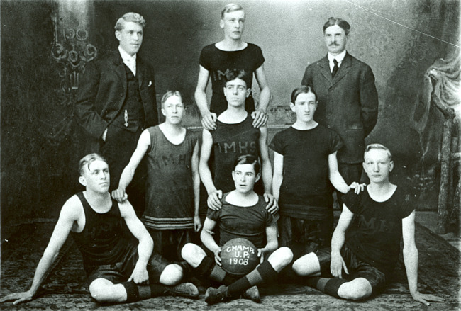 Iron Mountain High School's first basketball team