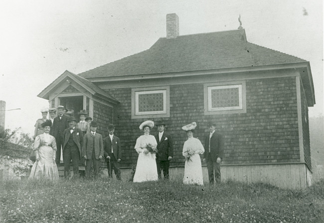 Wedding party at the Bethany Episcopal Church in Vulcan