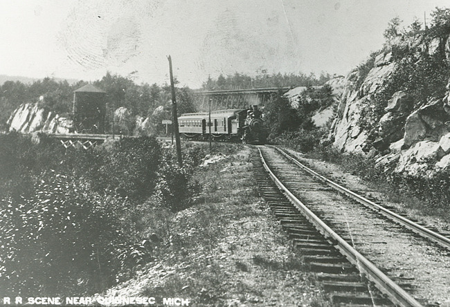 Railroad scene near Quinnesec, Mich.