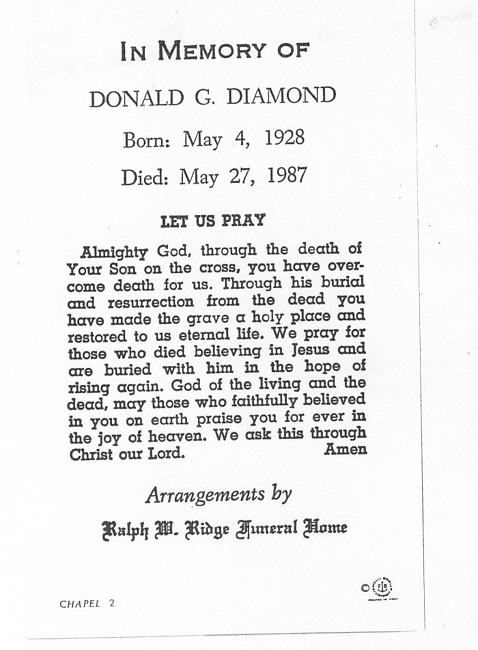 Diamond, Donald G.