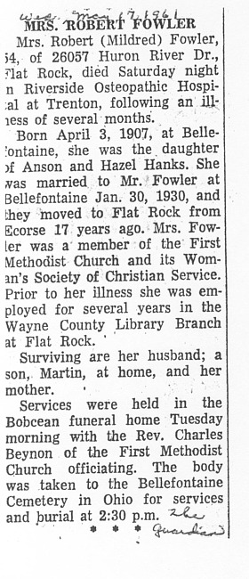 Fowler, Mildred (Mrs. Robert)