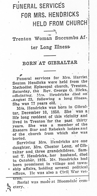 Hendricks, Harriet Seaton