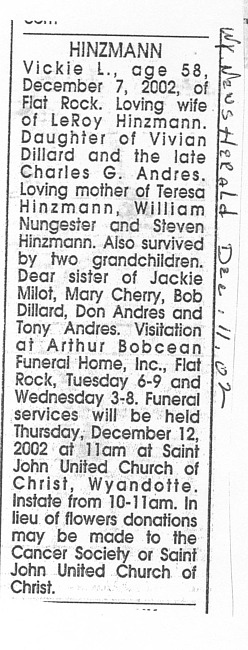 Hinzmann, Vickie L.