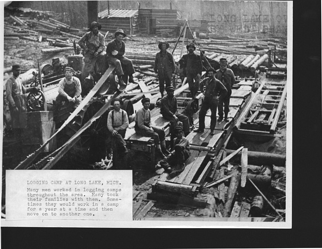 Logging Camp at Long Lake, Michigan