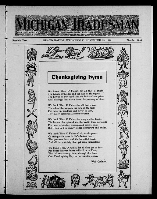 Michigan tradesman. Vol. 40 no. 2045 (1922 November 29)