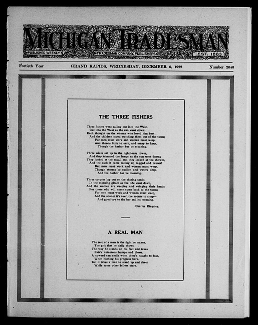 Michigan tradesman. Vol. 40 no. 2046 (1922 December 6)