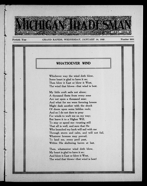 Michigan tradesman. Vol. 40 no. 2051 (1923 January 10)