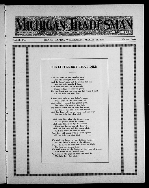 Michigan tradesman. Vol. 40 no. 2060 (1923 March 14)