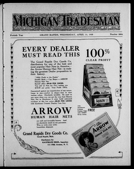 Michigan tradesman. Vol. 40 no. 2064 (1923 April 11)