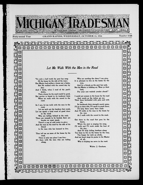 Michigan tradesman. Vol. 42 no. 2143 (1924 October 15)